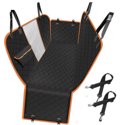 Dog Car Seat Cover – Waterproof Hammock Pet Carrier Protector with Mesh Window & Seat Belt Leash for Cars, SUVs & Trucks