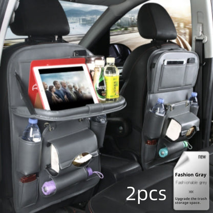 Luxury PU Car Backseat Organizer – Multi-Pocket Storage Bag with Tablet Holder & Cup Slots