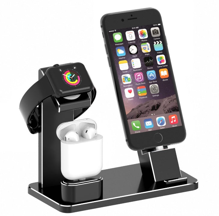4-in-1 Charging Dock Station – Multi-Device Stand for iPhone, Apple Watch & AirPods