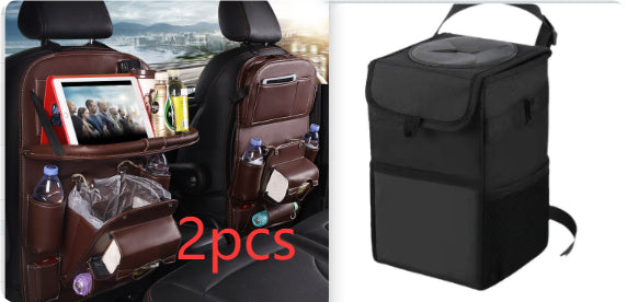 Luxury PU Car Backseat Organizer – Multi-Pocket Storage Bag with Tablet Holder & Cup Slots