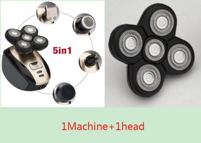 5-in-1 Electric Head Shaver for Men – Rechargeable Bald Shaver, Beard & Nose Trimmer Set