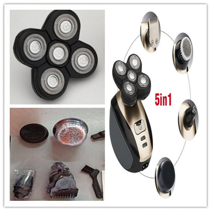 5-in-1 Electric Head Shaver for Men – Rechargeable Bald Shaver, Beard & Nose Trimmer Set