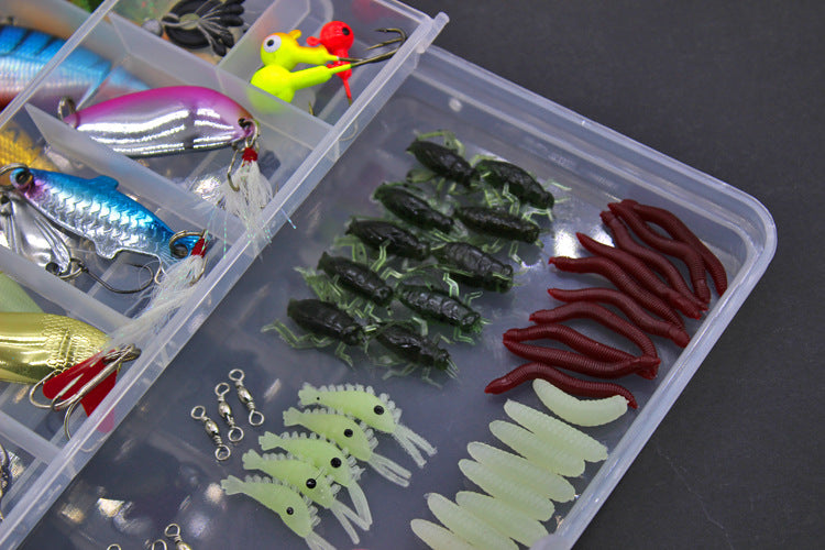 Fishing Lure Kit – Multi-Color Soft Bait & Hooks Set for Freshwater & Saltwater Fishing
