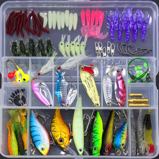 Fishing Lure Kit – Multi-Color Soft Bait & Hooks Set for Freshwater & Saltwater Fishing