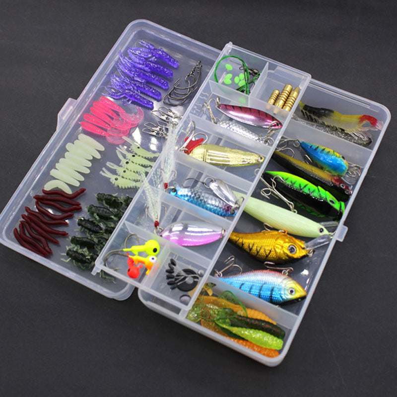 Fishing Lure Kit – Multi-Color Soft Bait & Hooks Set for Freshwater & Saltwater Fishing