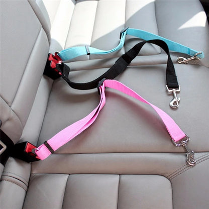 Adjustable Dog Car Seat Belt – Pet Safety Harness Leash for Vehicles