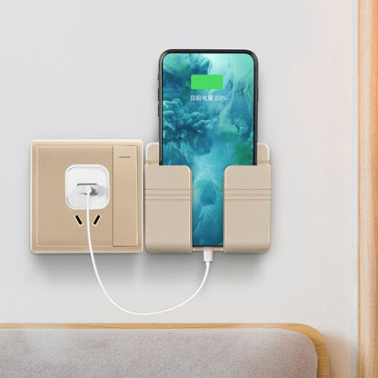 Punch-Free Wall Mounted Phone Charging Holder – Sticky Storage Rack for Home & Office