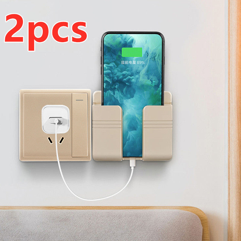 Punch-Free Wall Mounted Phone Charging Holder – Sticky Storage Rack for Home & Office