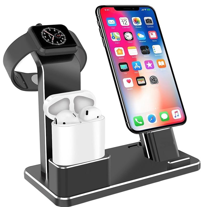 4-in-1 Charging Dock Station – Multi-Device Stand for iPhone, Apple Watch & AirPods