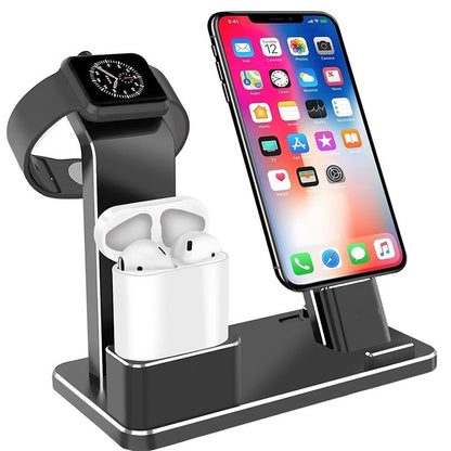 4-in-1 Charging Dock Station – Multi-Device Stand for iPhone, Apple Watch & AirPods