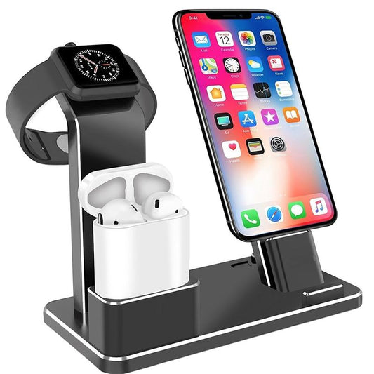 4-in-1 Charging Dock Station – Multi-Device Stand for iPhone, Apple Watch & AirPods