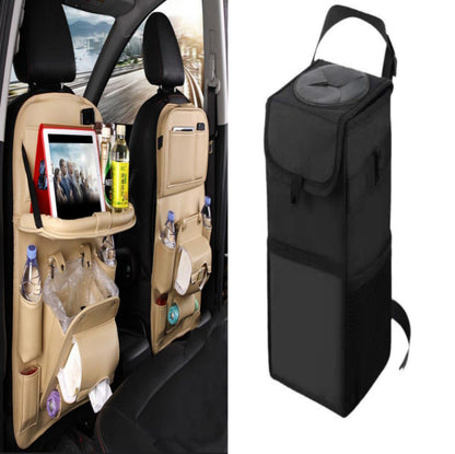 Luxury PU Car Backseat Organizer – Multi-Pocket Storage Bag with Tablet Holder & Cup Slots