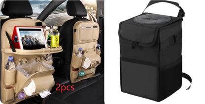 Luxury PU Car Backseat Organizer – Multi-Pocket Storage Bag with Tablet Holder & Cup Slots