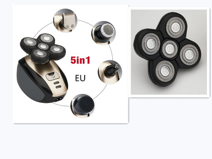 5-in-1 Electric Head Shaver for Men – Rechargeable Bald Shaver, Beard & Nose Trimmer Set