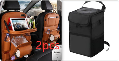Luxury PU Car Backseat Organizer – Multi-Pocket Storage Bag with Tablet Holder & Cup Slots
