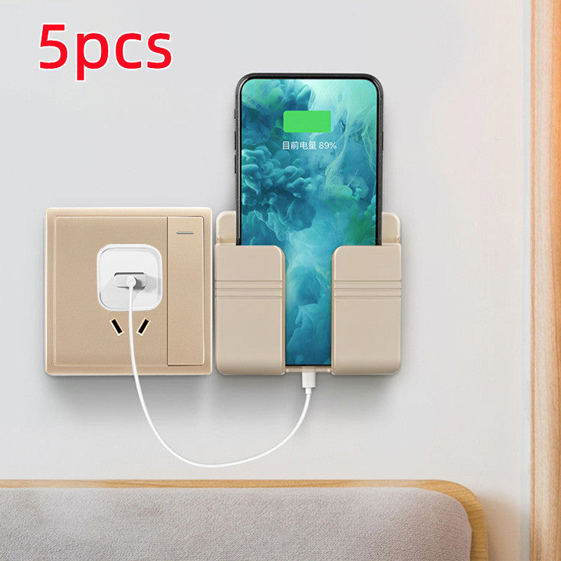 Punch-Free Wall Mounted Phone Charging Holder – Sticky Storage Rack for Home & Office