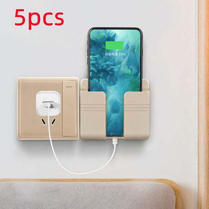 Punch-Free Wall Mounted Phone Charging Holder – Sticky Storage Rack for Home & Office