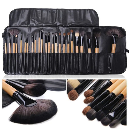 24-Piece Professional Makeup Brush Set – Soft Synthetic Bristles, Foundation & Eyeshadow Beauty Kit