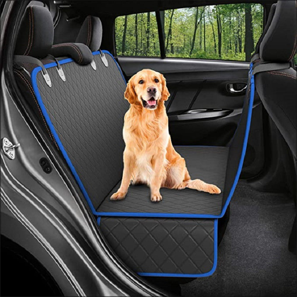 Dog Car Seat Cover – Waterproof Hammock Pet Carrier Protector with Mesh Window & Seat Belt Leash for Cars, SUVs & Trucks